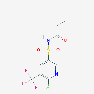 molecular formula C10H10ClF3N2O3S B2722616 N-[6-Chloro-5-(trifluoromethyl)pyridin-3-yl]sulfonylbutanamide CAS No. 2176200-73-8