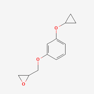 molecular formula C12H14O3 B2722619 2-[(3-Cyclopropyloxyphenoxy)methyl]oxirane CAS No. 2411226-73-6