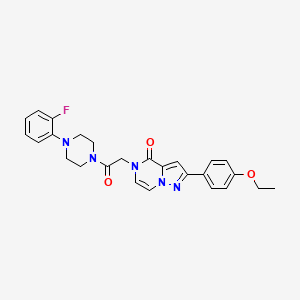 molecular formula C26H26FN5O3 B2722621 2-(4-ethoxyphenyl)-5-{2-[4-(2-fluorophenyl)piperazin-1-yl]-2-oxoethyl}pyrazolo[1,5-a]pyrazin-4(5H)-one CAS No. 941938-63-2