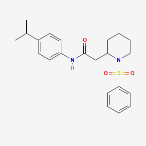 molecular formula C23H30N2O3S B2722627 N-(4-isopropylphenyl)-2-(1-tosylpiperidin-2-yl)acetamide CAS No. 1040635-05-9