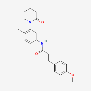 molecular formula C22H26N2O3 B2722628 3-(4-methoxyphenyl)-N-(4-methyl-3-(2-oxopiperidin-1-yl)phenyl)propanamide CAS No. 942014-09-7