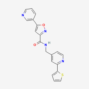 5-(pyridin-3-yl)-N-((2-(thiophen-2-yl)pyridin-4-yl)methyl)isoxazole-3-carboxamide