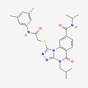 1-({2-[(3,5-dimethylphenyl)amino]-2-oxoethyl}thio)-4-isobutyl-N-isopropyl-5-oxo-4,5-dihydro[1,2,4]triazolo[4,3-a]quinazoline-8-carboxamide