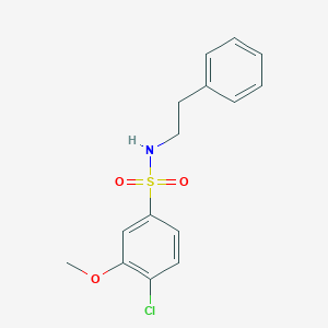 molecular formula C15H16ClNO3S B272265 4-chloro-3-methoxy-N-phenethylbenzenesulfonamide 