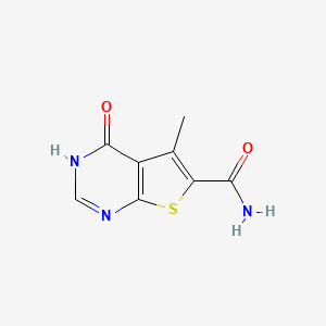 molecular formula C8H7N3O2S B2722656 5-methyl-4-oxo-3H,4H-thieno[2,3-d]pyrimidine-6-carboxamide CAS No. 691862-37-0