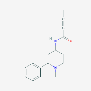 molecular formula C16H20N2O B2722661 N-(1-Methyl-2-phenylpiperidin-4-yl)but-2-ynamide CAS No. 2411301-51-2