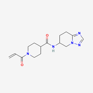 molecular formula C15H21N5O2 B2722664 1-Prop-2-enoyl-N-(5,6,7,8-tetrahydro-[1,2,4]triazolo[1,5-a]pyridin-6-yl)piperidine-4-carboxamide CAS No. 2361896-43-5