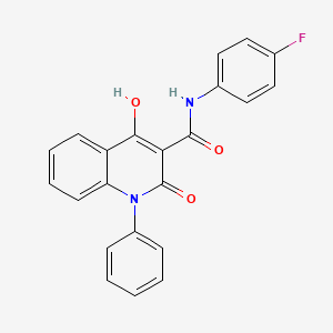 molecular formula C22H15FN2O3 B2722666 N-(4-氟苯基)-4-羟基-2-氧代-1-苯基-1,2-二氢喹啉-3-甲酰胺 CAS No. 946355-40-4