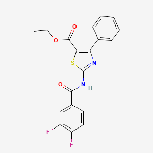 molecular formula C19H14F2N2O3S B2722670 Ethyl 2-[(3,4-difluorobenzoyl)amino]-4-phenyl-1,3-thiazole-5-carboxylate CAS No. 312605-13-3