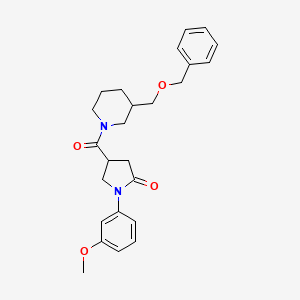 molecular formula C25H30N2O4 B2722672 4-(3-((苄氧基)甲基哌啶-1-基甲酰)-1-(3-甲氧基苯基)吡咯烷-2-酮 CAS No. 1334373-98-6