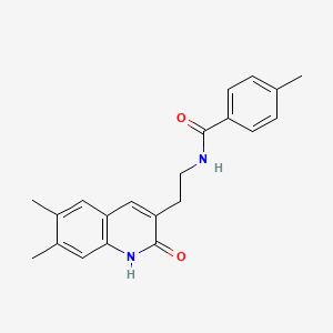N-(2-(6,7-dimethyl-2-oxo-1,2-dihydroquinolin-3-yl)ethyl)-4-methylbenzamide