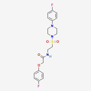 molecular formula C20H23F2N3O4S B2722681 2-(4-fluorophenoxy)-N-(2-((4-(4-fluorophenyl)piperazin-1-yl)sulfonyl)ethyl)acetamide CAS No. 897618-87-0
