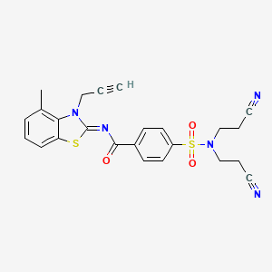 4-[bis(2-cyanoethyl)sulfamoyl]-N-[(2Z)-4-methyl-3-(prop-2-yn-1-yl)-2,3-dihydro-1,3-benzothiazol-2-ylidene]benzamide