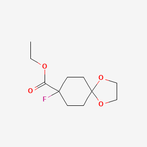 molecular formula C11H17FO4 B2722685 Ethyl 8-fluoro-1,4-dioxaspiro[4.5]decane-8-carboxylate CAS No. 1260796-05-1