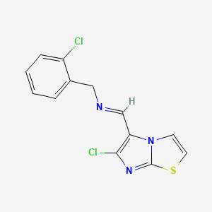 N-[(6-chloroimidazo[2,1-b][1,3]thiazol-5-yl)methylene](2-chlorophenyl)methanamine