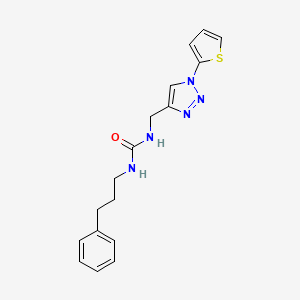 1-(3-phenylpropyl)-3-{[1-(thiophen-2-yl)-1H-1,2,3-triazol-4-yl]methyl}urea