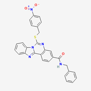 N-benzyl-6-[(4-nitrobenzyl)thio]benzimidazo[1,2-c]quinazoline-3-carboxamide