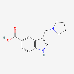 molecular formula C14H16N2O2 B2722692 3-(pyrrolidin-1-ylmethyl)-1H-indole-5-carboxylic acid CAS No. 1010874-86-8