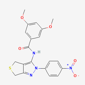 molecular formula C20H18N4O5S B2722697 3,5-dimethoxy-N-[2-(4-nitrophenyl)-4,6-dihydrothieno[3,4-c]pyrazol-3-yl]benzamide CAS No. 396722-08-0
