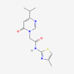 molecular formula C13H16N4O2S B2722706 2-(4-isopropyl-6-oxopyrimidin-1(6H)-yl)-N-(4-methylthiazol-2-yl)acetamide CAS No. 1203220-63-6