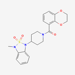 molecular formula C21H23N3O5S B2722711 (2,3-dihydrobenzo[b][1,4]dioxin-5-yl)(4-(3-methyl-2,2-dioxidobenzo[c][1,2,5]thiadiazol-1(3H)-yl)piperidin-1-yl)methanone CAS No. 2034373-01-6