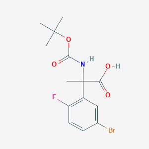 molecular formula C14H17BrFNO4 B2722713 2-(5-溴-2-氟苯基)-2-[(2-甲基丙基)氧羰基氨基]丙酸 CAS No. 1556353-81-1