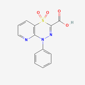 molecular formula C13H9N3O4S B2722719 1-phenyl-1H-pyrido[2,3-e][1,3,4]thiadiazine-3-carboxylic acid 4,4-dioxide CAS No. 1707587-11-8