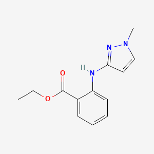 molecular formula C13H15N3O2 B2722723 Ethyl 2-[(1-methylpyrazol-3-yl)amino]benzoate CAS No. 2248296-89-9