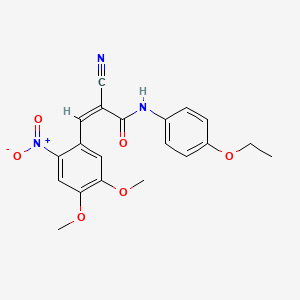 molecular formula C20H19N3O6 B2722724 (Z)-2-Cyano-3-(4,5-dimethoxy-2-nitrophenyl)-N-(4-ethoxyphenyl)prop-2-enamide CAS No. 358313-58-3