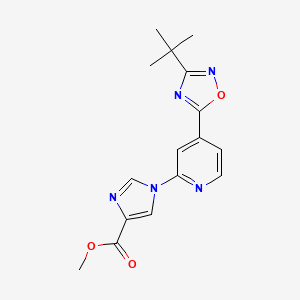 Methyl 1-[4-(3-t-butyl-1,2,4-oxadiazol-5-yl)pyridin-2-yl]-1H-imidazole-4-carboxylate