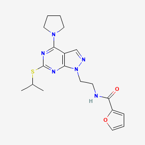 molecular formula C19H24N6O2S B2722731 N-(2-(6-(isopropylthio)-4-(pyrrolidin-1-yl)-1H-pyrazolo[3,4-d]pyrimidin-1-yl)ethyl)furan-2-carboxamide CAS No. 946283-25-6