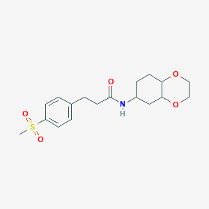 molecular formula C18H25NO5S B2722733 3-(4-(methylsulfonyl)phenyl)-N-(octahydrobenzo[b][1,4]dioxin-6-yl)propanamide CAS No. 1902894-89-6