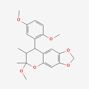 molecular formula C21H24O6 B2722737 8-(2,5-dimethoxyphenyl)-6-methoxy-6,7-dimethyl-7,8-dihydro-6H-[1,3]dioxolo[4,5-g]chromene CAS No. 1005273-38-0
