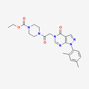 molecular formula C22H26N6O4 B2722742 乙酸 4-(2-(1-(2,4-二甲基苯基)-4-氧代-1H-吡咯[3,4-d]嘧啶-5(4H)-基)乙酰基)哌嗪-1-甲酸酯 CAS No. 894998-28-8