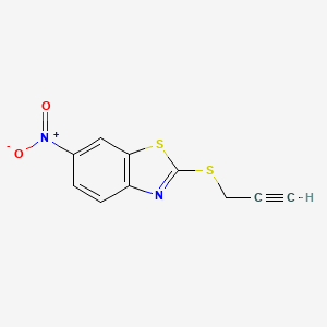 molecular formula C10H6N2O2S2 B2722745 6-Nitro-2-(prop-2-yn-1-ylsulfanyl)-1,3-benzothiazole CAS No. 65611-88-3