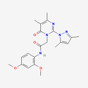 molecular formula C21H25N5O4 B2722750 N-(2,4-二甲氧基苯基)-2-[2-(3,5-二甲基吡唑-1-基)-4,5-二甲基-6-氧代嘧啶-1-基]乙酰胺 CAS No. 1002217-83-5