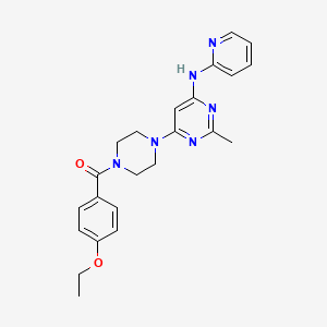 molecular formula C23H26N6O2 B2722756 (4-乙氧苯基)(4-(2-甲基-6-(吡啶-2-基氨基)嘧啶-4-基)哌嗪-1-基)甲酮 CAS No. 1421522-05-5