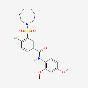 molecular formula C21H25ClN2O5S B2722757 3-(azepan-1-ylsulfonyl)-4-chloro-N-(2,4-dimethoxyphenyl)benzamide CAS No. 863321-27-1