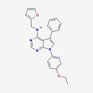 molecular formula C25H22N4O2 B2722763 7-(4-ethoxyphenyl)-N-(furan-2-ylmethyl)-5-phenyl-7H-pyrrolo[2,3-d]pyrimidin-4-amine CAS No. 477234-24-5