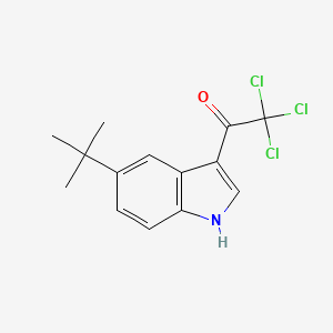 molecular formula C14H14Cl3NO B2722783 1-(5-叔丁基-1H-吲哚-3-基)-2,2,2-三氯乙烷-1-酮 CAS No. 2108723-52-8