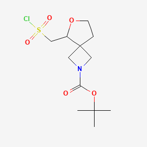 molecular formula C12H20ClNO5S B2722786 Tert-butyl 5-(chlorosulfonylmethyl)-6-oxa-2-azaspiro[3.4]octane-2-carboxylate CAS No. 2228908-19-6