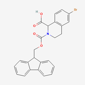 molecular formula C25H20BrNO4 B2722799 6-Bromo-2-(9H-fluoren-9-ylmethoxycarbonyl)-3,4-dihydro-1H-isoquinoline-1-carboxylic acid CAS No. 1344158-51-5