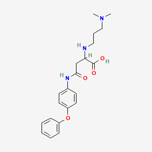 molecular formula C21H27N3O4 B2722802 2-((3-(Dimethylamino)propyl)amino)-4-oxo-4-((4-phenoxyphenyl)amino)butanoic acid CAS No. 1100356-68-0