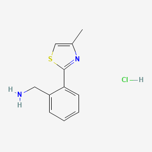 molecular formula C11H13ClN2S B2722806 [2-(4-Methyl-1,3-thiazol-2-yl)phenyl]methanamine hydrochloride CAS No. 1216779-75-7