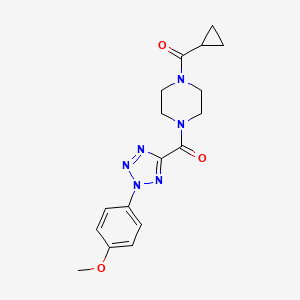 molecular formula C17H20N6O3 B2722807 (4-(cyclopropanecarbonyl)piperazin-1-yl)(2-(4-methoxyphenyl)-2H-tetrazol-5-yl)methanone CAS No. 1396795-59-7