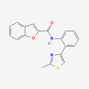 molecular formula C19H14N2O2S B2722811 N-(2-(2-甲基噻唑-4-基)苯基)苯并呋喃-2-甲酰胺 CAS No. 1797891-83-8