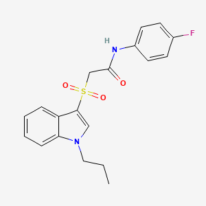 molecular formula C19H19FN2O3S B2722822 N-(4-fluorophenyl)-2-((1-propyl-1H-indol-3-yl)sulfonyl)acetamide CAS No. 850932-53-5