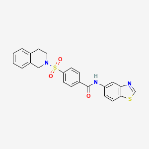 molecular formula C23H19N3O3S2 B2722823 N-(苯并[d]噻唑-5-基)-4-((3,4-二氢异喹啉-2(1H)-基)磺酰)苯甲酰胺 CAS No. 941924-75-0