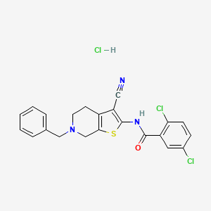 N-(6-benzyl-3-cyano-4,5,6,7-tetrahydrothieno[2,3-c]pyridin-2-yl)-2,5-dichlorobenzamide hydrochloride