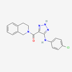 molecular formula C18H16ClN5O B2722826 (5-((4-chlorophenyl)amino)-1H-1,2,3-triazol-4-yl)(3,4-dihydroisoquinolin-2(1H)-yl)methanone CAS No. 1291842-84-6